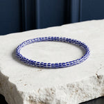 Blue and white striped bead bracelet